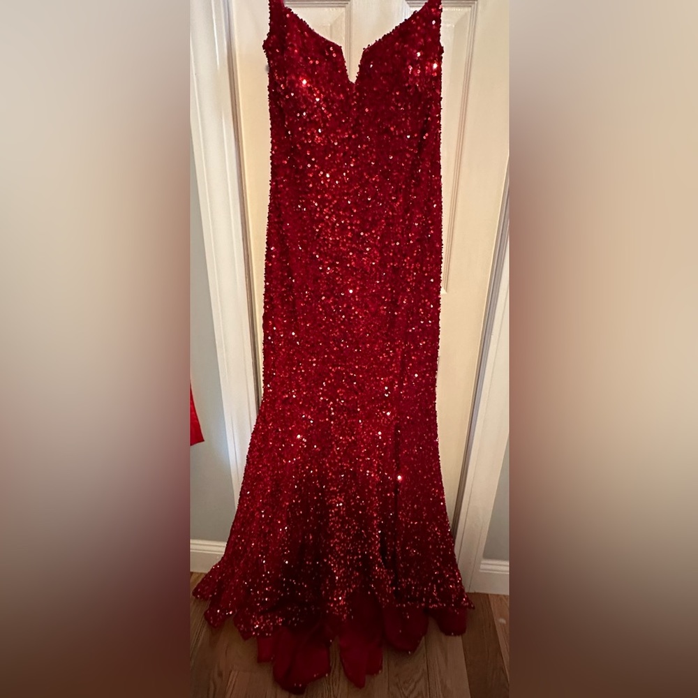 Portia & Scarlett Red Sequin Gown